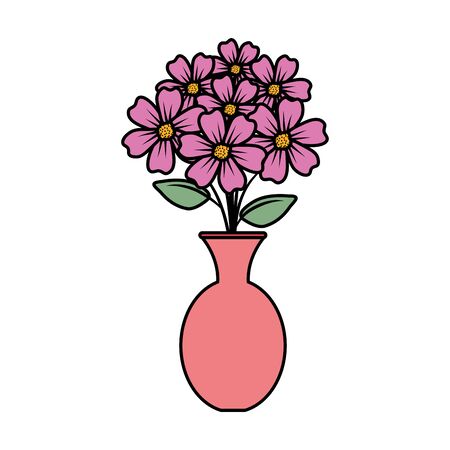 floral decoration in classic vase vector illustartion designのイラスト素材