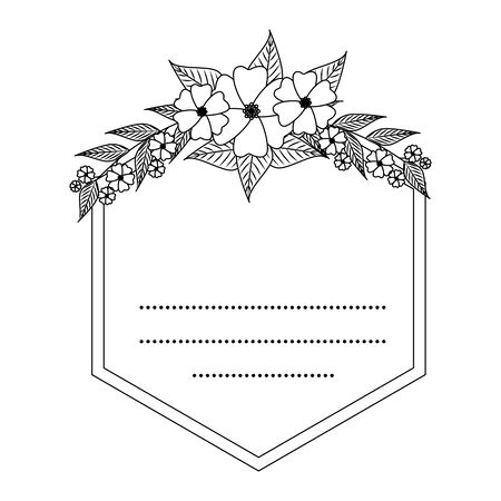 postcard with flowers and leafs decoration vector illustration designのイラスト素材