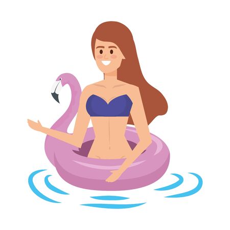 beautiful girl with flemish float character vector illustration designのイラスト素材