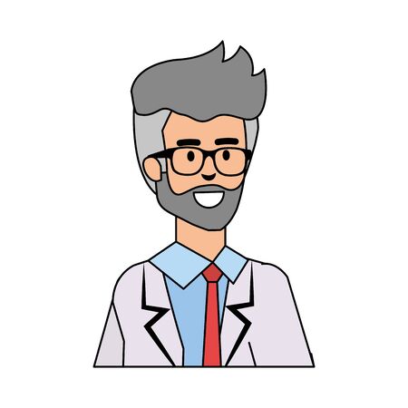 professional doctor avatar character vector illustration designのイラスト素材