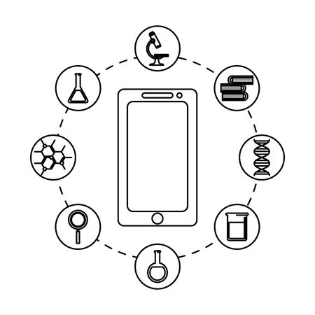 smartphone with telemedicine icons vector illustration designのイラスト素材
