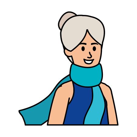 cute grandmother avatar character vector illustration designのイラスト素材