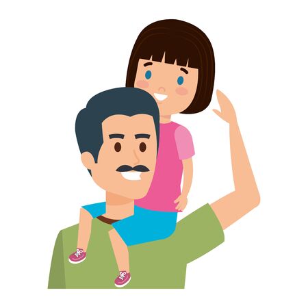 father with daughter icon graphic design vector illustrationのイラスト素材