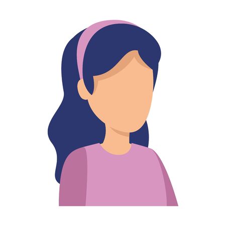 cute young woman avatar character vector illustration designのイラスト素材