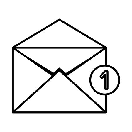 envelope mail with counter number vector illustration designのイラスト素材