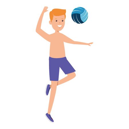 happy athletic boy practicing exercice vector illustration designのイラスト素材