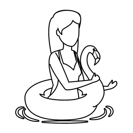 beautiful woman with flemish float vector illustration designのイラスト素材