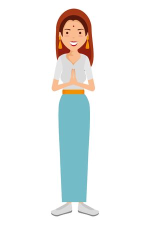 beautiful woman from india character vector illustration designのイラスト素材