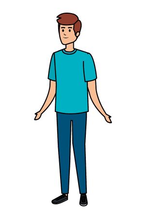 young man avatar character vector illustration designのイラスト素材