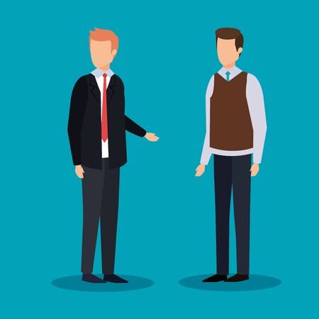 professional businessmen with hairstyle and elegant clothes vector illustrationのイラスト素材