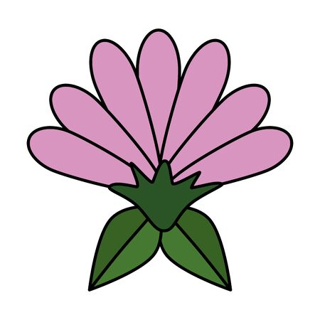 beautiful rose with leafs decoration vector illustration designのイラスト素材