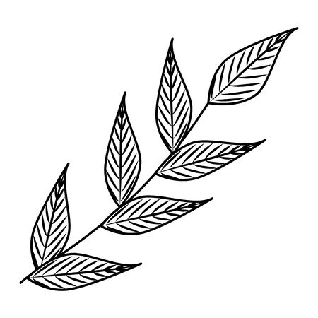 branch with leafs decorative icon vector illustration designのイラスト素材