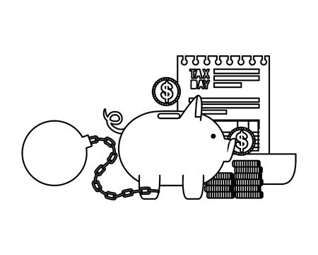 tax day business icons vector illustartion designのイラスト素材