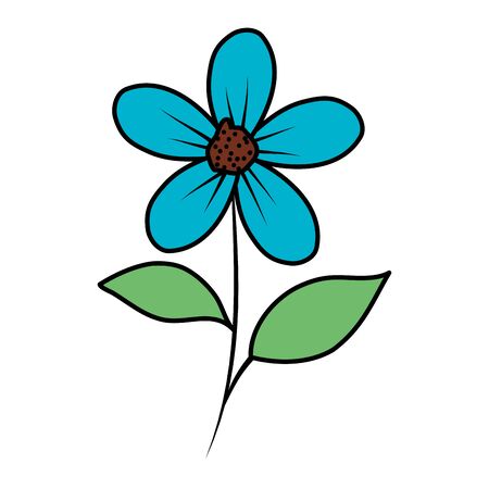 beautiful flower and leafs decorative icon vector illustration designのイラスト素材