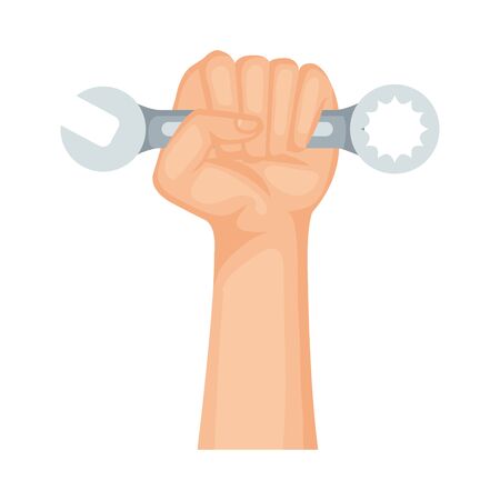 hand with wrench key tool icon vector illustration designのイラスト素材