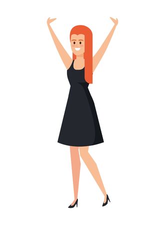 young woman avatar character vector illustration designのイラスト素材