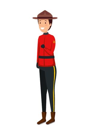 canadian officer ranger avatar character vector illustration designのイラスト素材