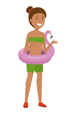 beautiful afro woman with flemish float vector illustration designのイラスト素材