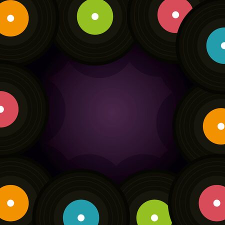 vinyl disc pattern background vector illustration designのイラスト素材