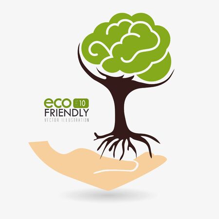 Ecology design over white background, vector illustration.のイラスト素材