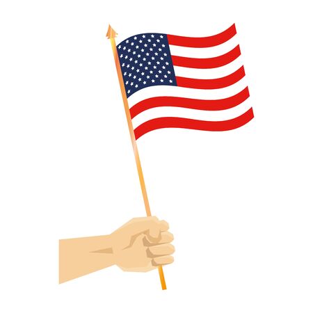hand with united states of america flag vector illustration designのイラスト素材