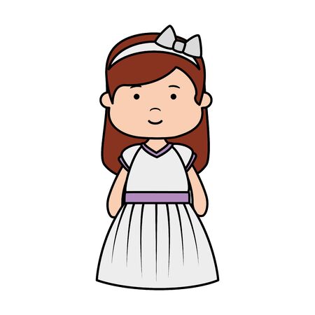 little girl first communion character vector illustration designのイラスト素材