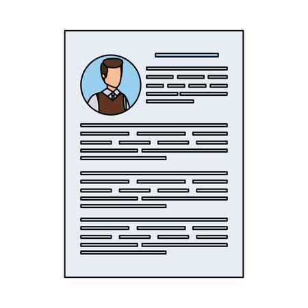 male curriculum vitae document vector illustration designのイラスト素材