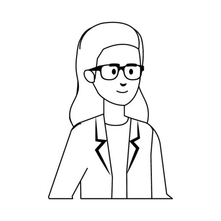 professional female doctor avatar character vector illustration designのイラスト素材