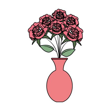 vase with roses icon vector illustration designのイラスト素材