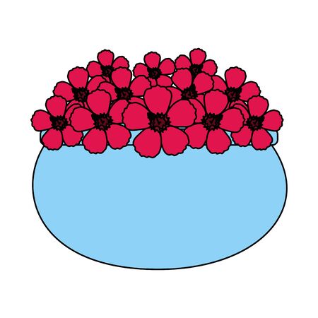 floral decoration in ceramic pot vector illustartion designのイラスト素材