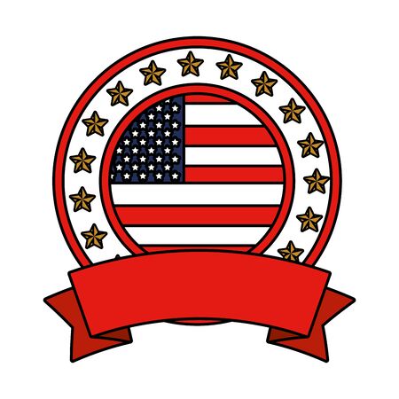 united states of america flag emblem vector illustration designのイラスト素材