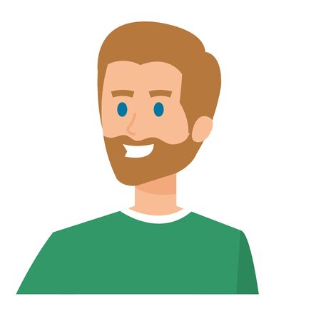 young man with beard avatar character vector illustration designのイラスト素材