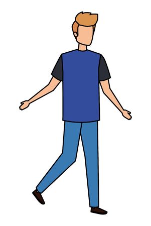 young and casual man character vector illustration designのイラスト素材