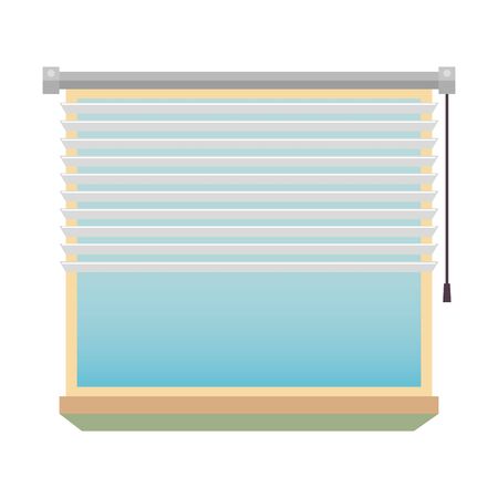 window with blind indoor scene vector illustration designのイラスト素材