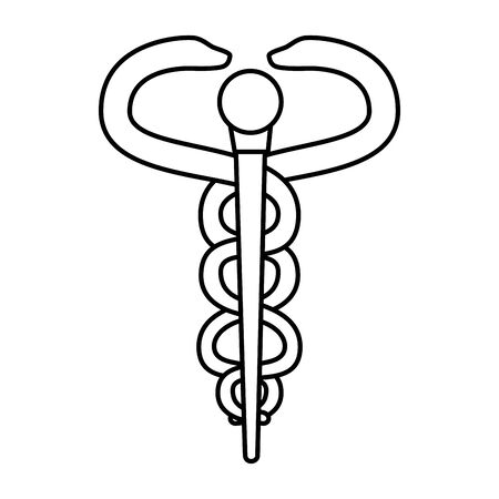 needle and snakes medical symbol vector illustration designのイラスト素材