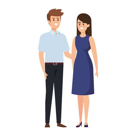 business couple avatars characters vector illustration designのイラスト素材