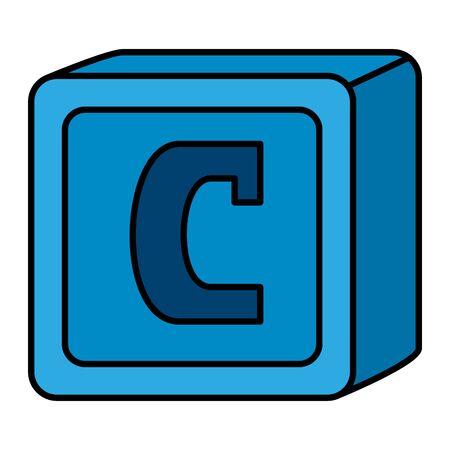 alphabet block toy baby with letter c vector illustration designのイラスト素材