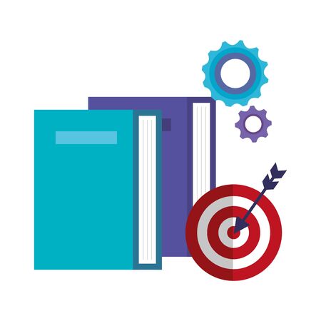 target arrow success with book and gears vector illustration designのイラスト素材