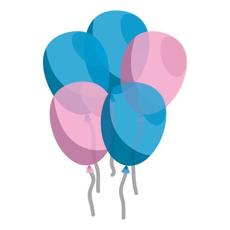 balloons helium floating decoration icon vector illustration designのイラスト素材