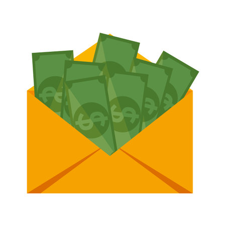 envelope with bills money dollars vector illustration designのイラスト素材