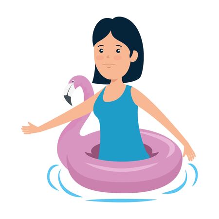 happy young girl with flemish float character vector illustration designのイラスト素材