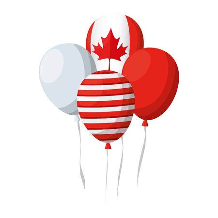 balloons helium with canadian flag vector illustration designのイラスト素材