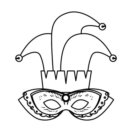 carnival mask with joker hat vector illustration designのイラスト素材