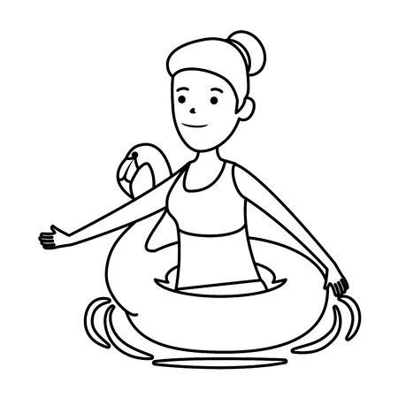 happy young girl with flemish float character vector illustration designのイラスト素材