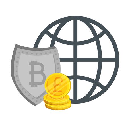 electronic commerce with bitcoin symbol vector illustration designのイラスト素材