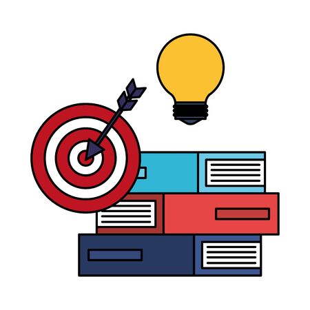target arrow success with books and bulb vector illustration designのイラスト素材