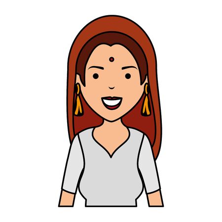 beautiful woman from india character vector illustration designのイラスト素材