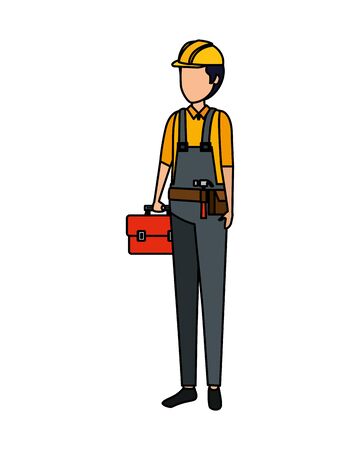builder worker with helmet vector illustration designのイラスト素材