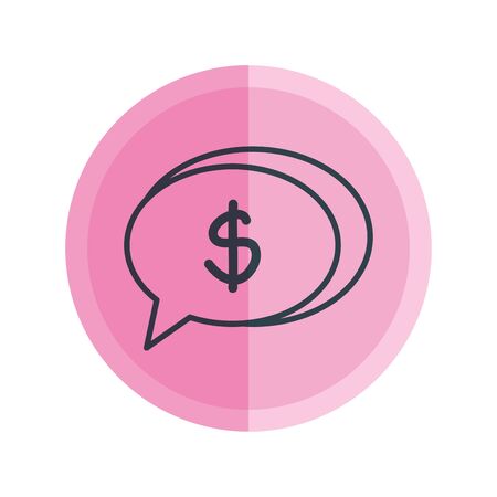 speech bubble with dollar symbol vector illustration designのイラスト素材