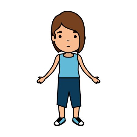 cute little girl character vector illustration designのイラスト素材